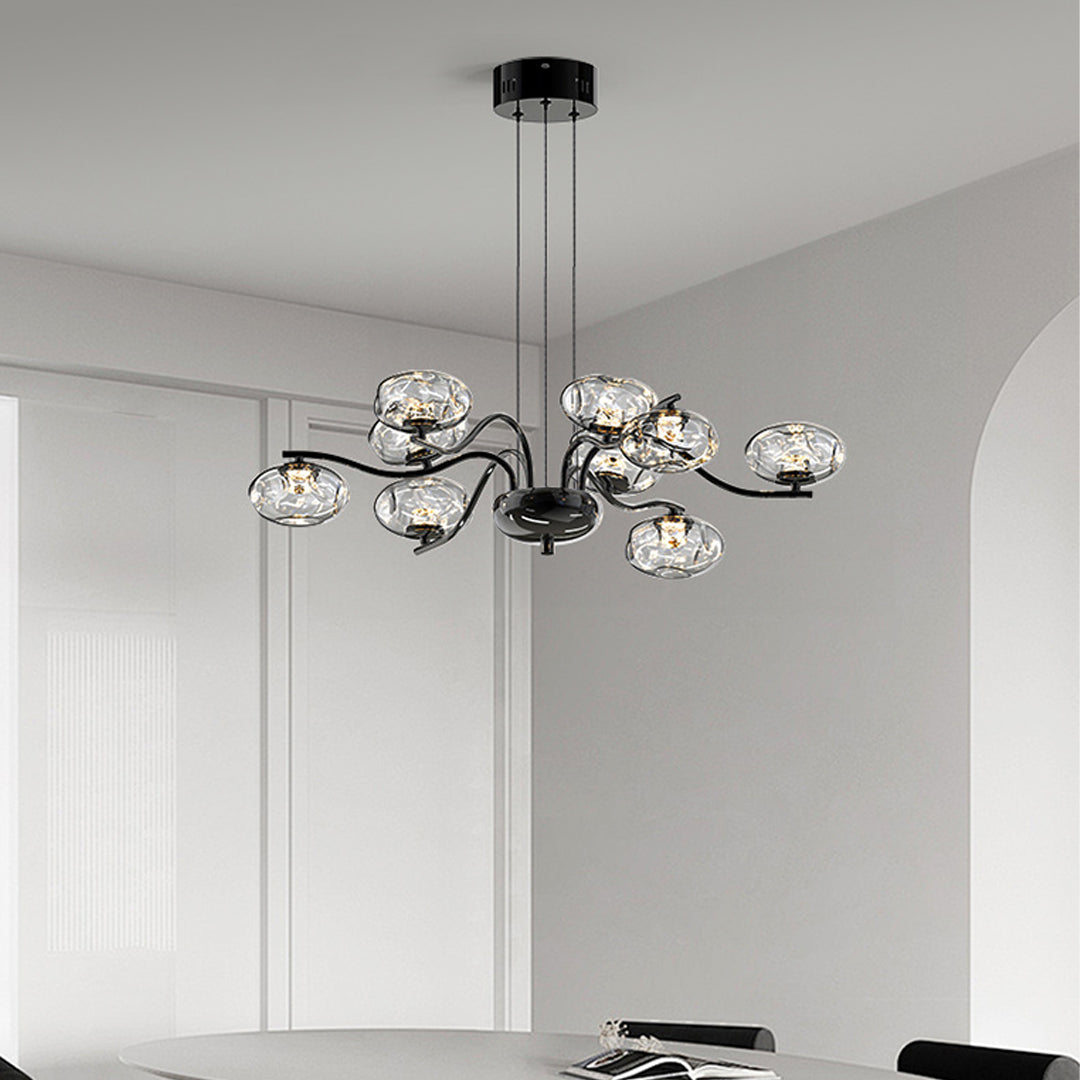 Modern LED Chandelier with Magic Bean Glass Shades – 9 or 16 Lights