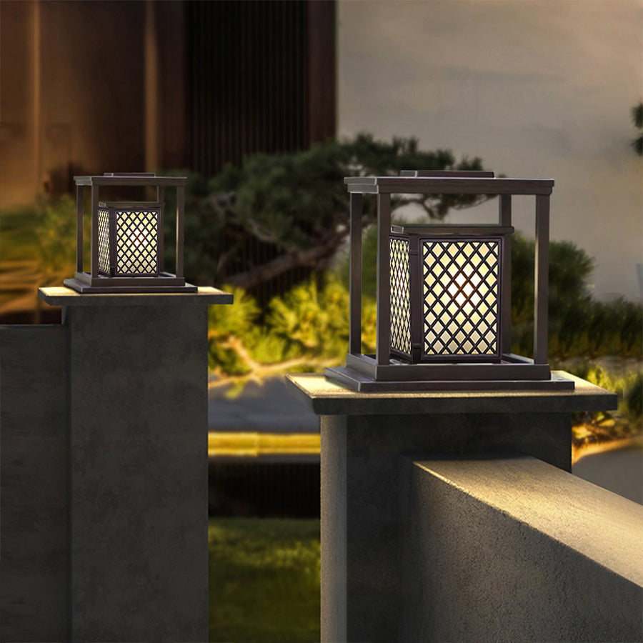 Modern Square Outdoor Pillar Lights for Courtyards and Villas
