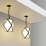Pavilion Outdoor Pendant Light – Contemporary Black Stainless Steel LED Lantern