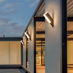 Modern Outdoor Wall Lantern with Black Aluminum Frame and Warm LED Light