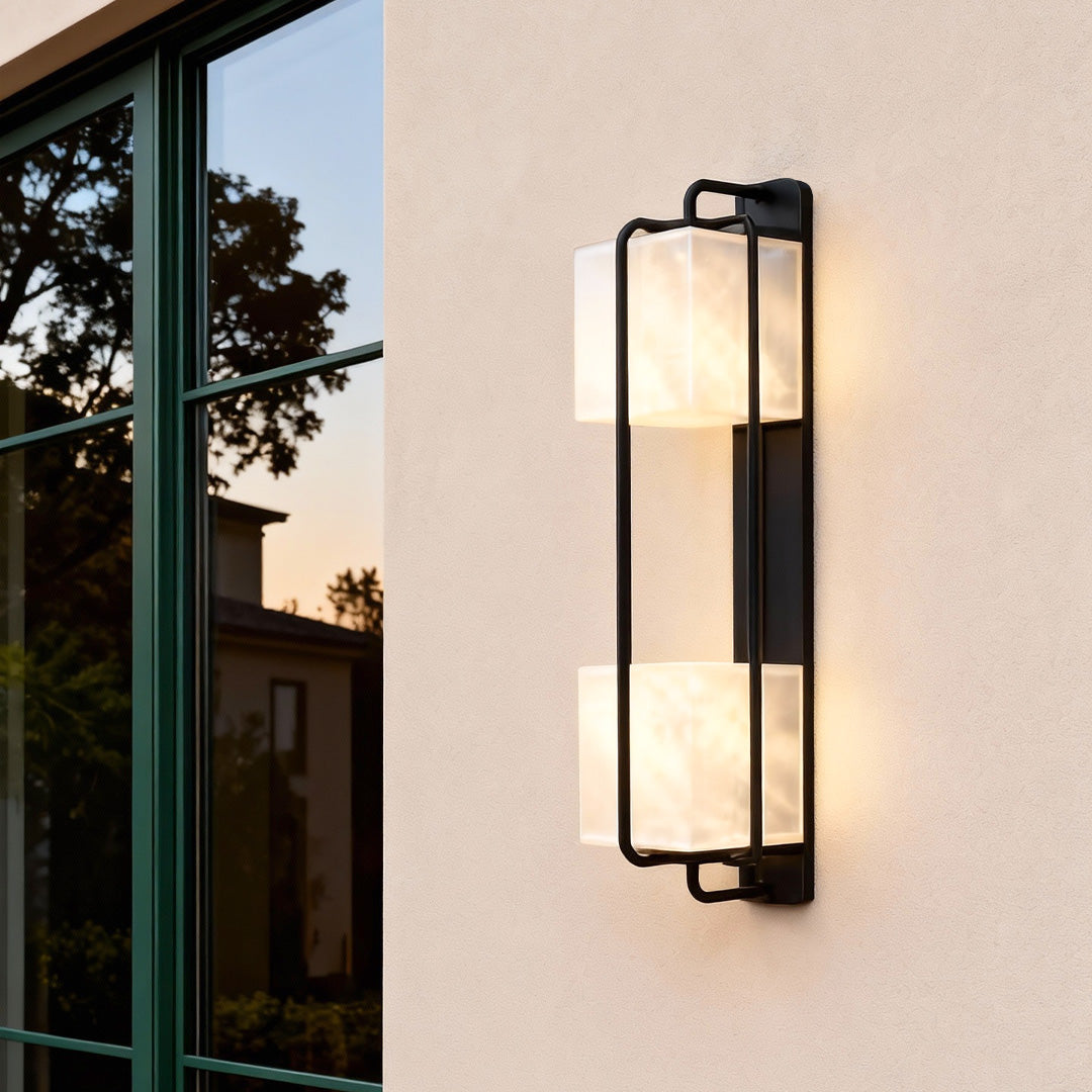 Luma Marble Outdoor Wall Sconce – Contemporary LED Lighting