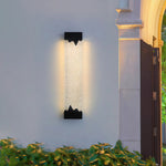 Linear Crystal Wall Sconce in Matte Black, Modern Minimalist LED Lighting