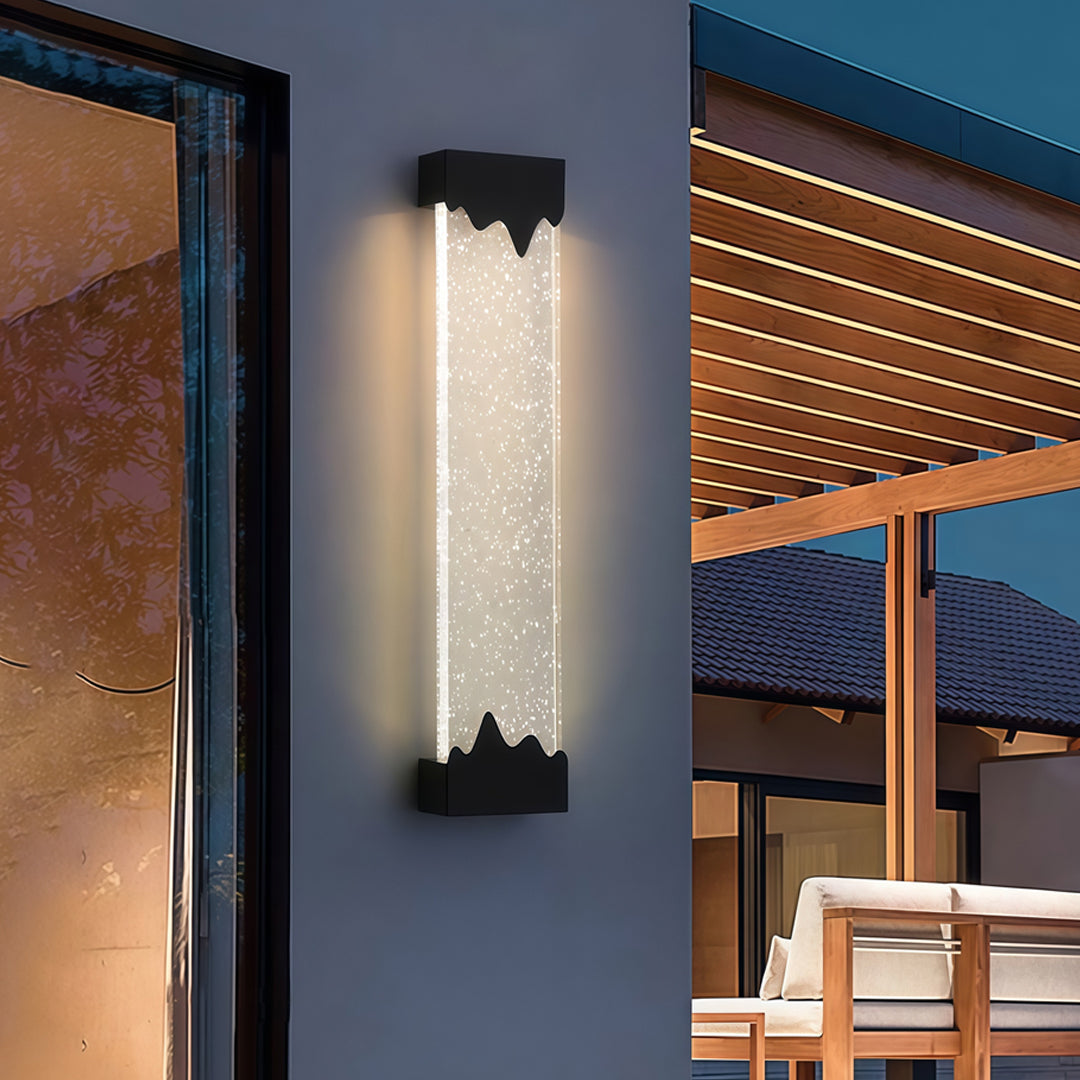 Linear Crystal Wall Sconce in Matte Black, Modern Minimalist LED Lighting