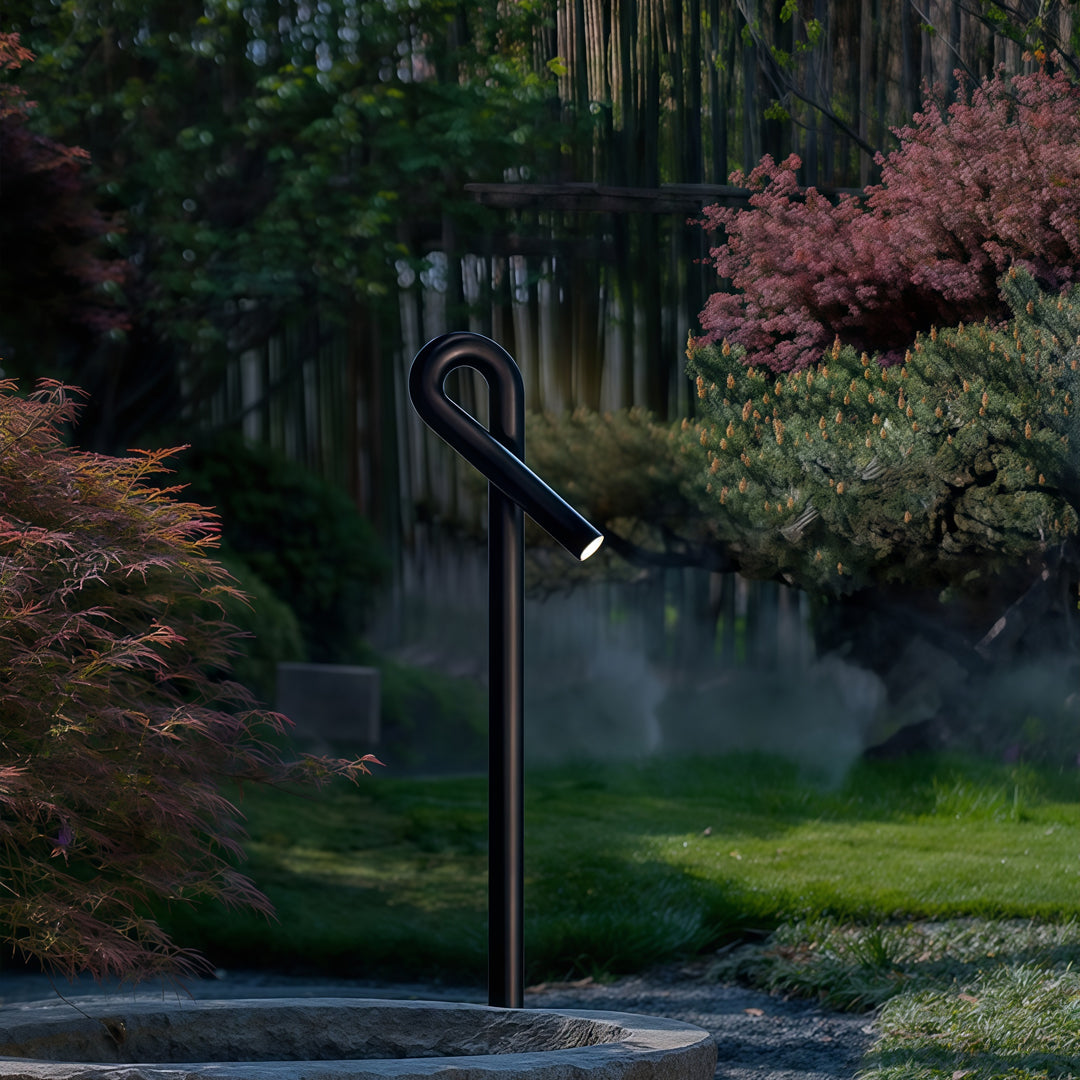 Modern Bollard Light Post – Black Stainless Steel Outdoor Landscape Lamp