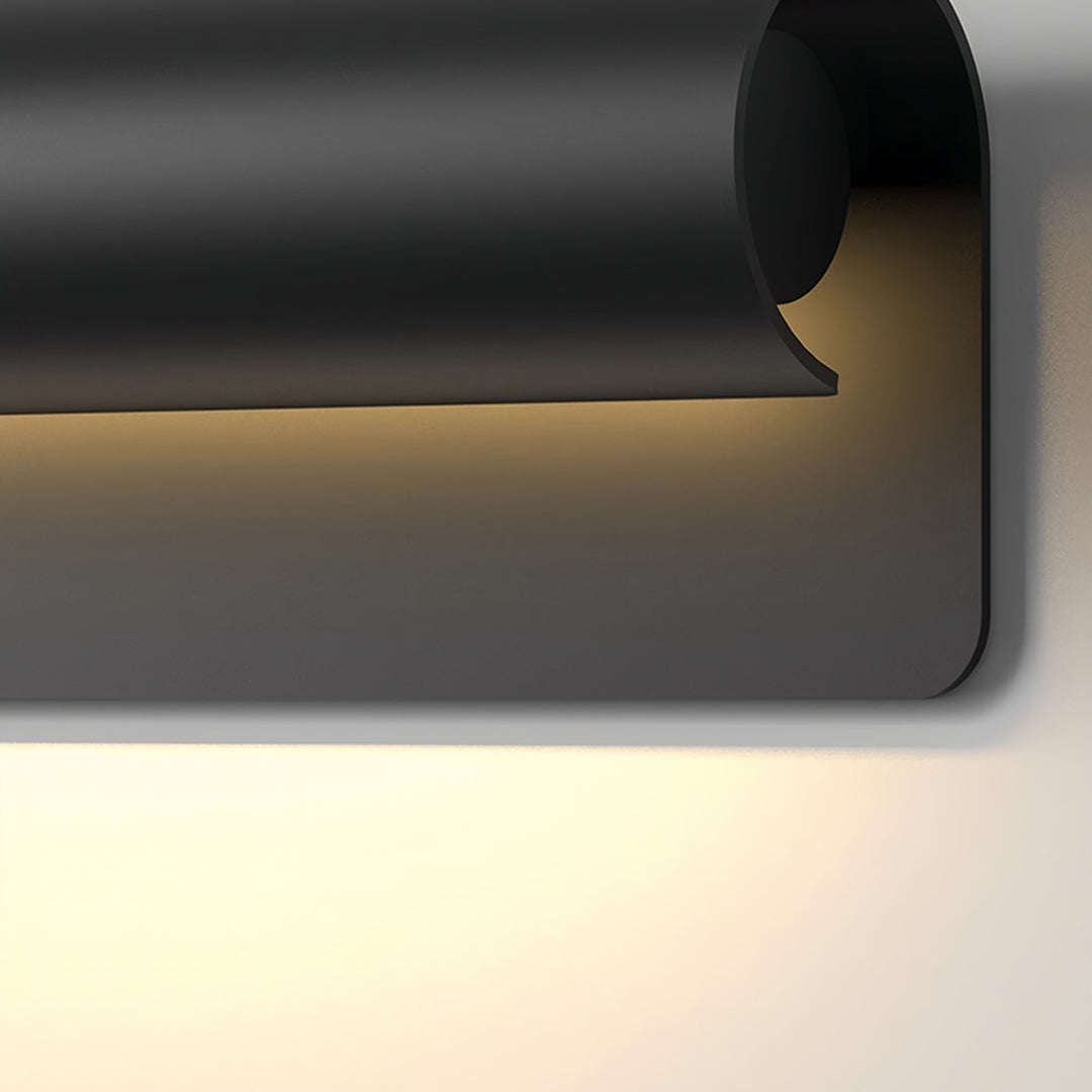 Copper Linear Outdoor Wall Sconce with Warm LED Light, IP65 Waterproof
