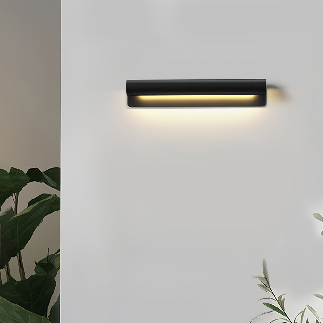 Copper Linear Outdoor Wall Sconce with Warm LED Light, IP65 Waterproof