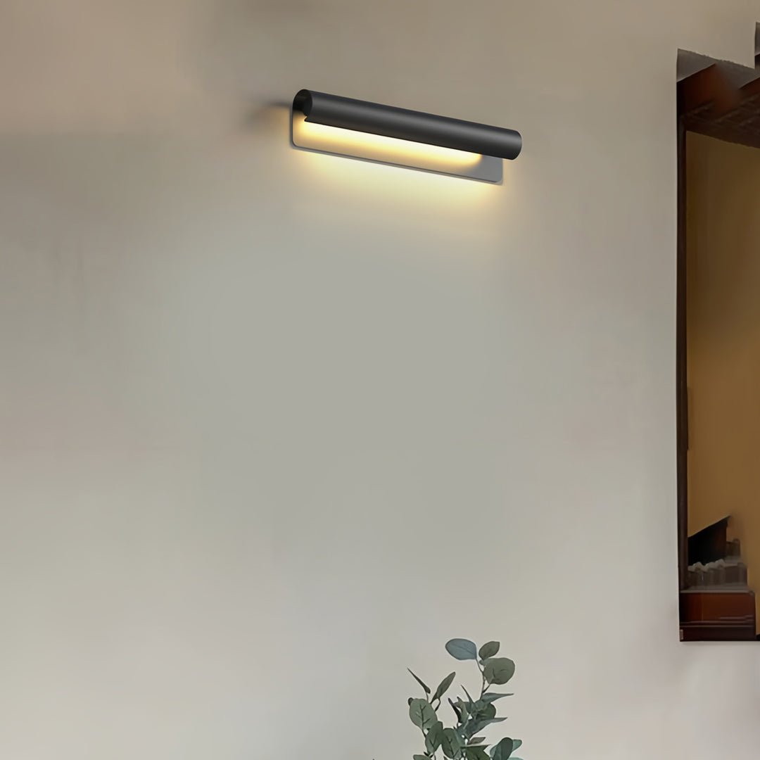 Copper Linear Outdoor Wall Sconce with Warm LED Light, IP65 Waterproof