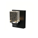 Crystal Outdoor Wall Sconce — IP65 Waterproof LED Light in Black Stainless Steel