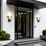Modern Outdoor Wall Sconce in Brushed Stainless Steel with Warm LED Light