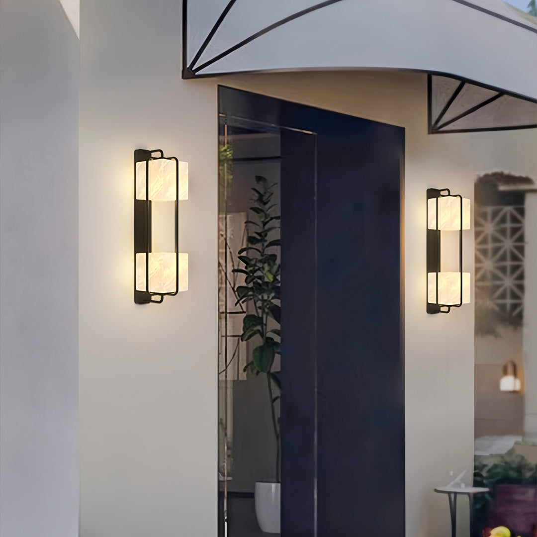 Luma Marble Outdoor Wall Sconce – Contemporary LED Lighting