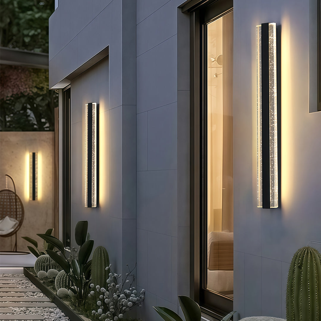 Luma Crystal Linear Wall Sconce — Waterproof LED Outdoor Lighting