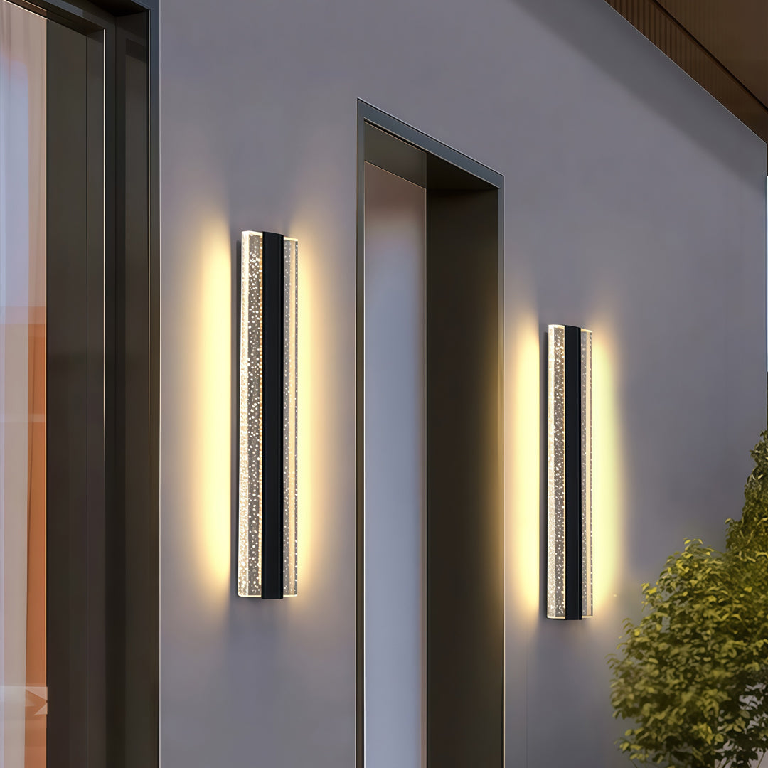 Luma Crystal Linear Wall Sconce — Waterproof LED Outdoor Lighting