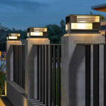 Modern Outdoor Pillar Light in Black Stainless Steel with LED
