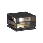 Modern Outdoor Pillar Light in Black Stainless Steel with LED