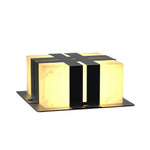 Outdoor Pillar Lights with Faux Marble Shade in Black Stainless Steel