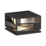 Modern Outdoor Pillar Light in Black Stainless Steel with LED