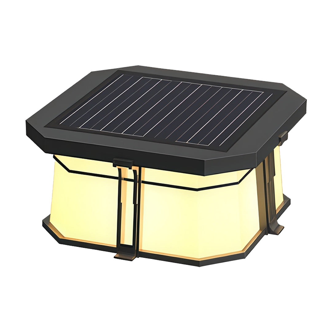 Modern Pillar Top Outdoor Lights in Gray Stainless Steel