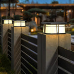 Modern Pillar Top Outdoor Lights in Gray Stainless Steel