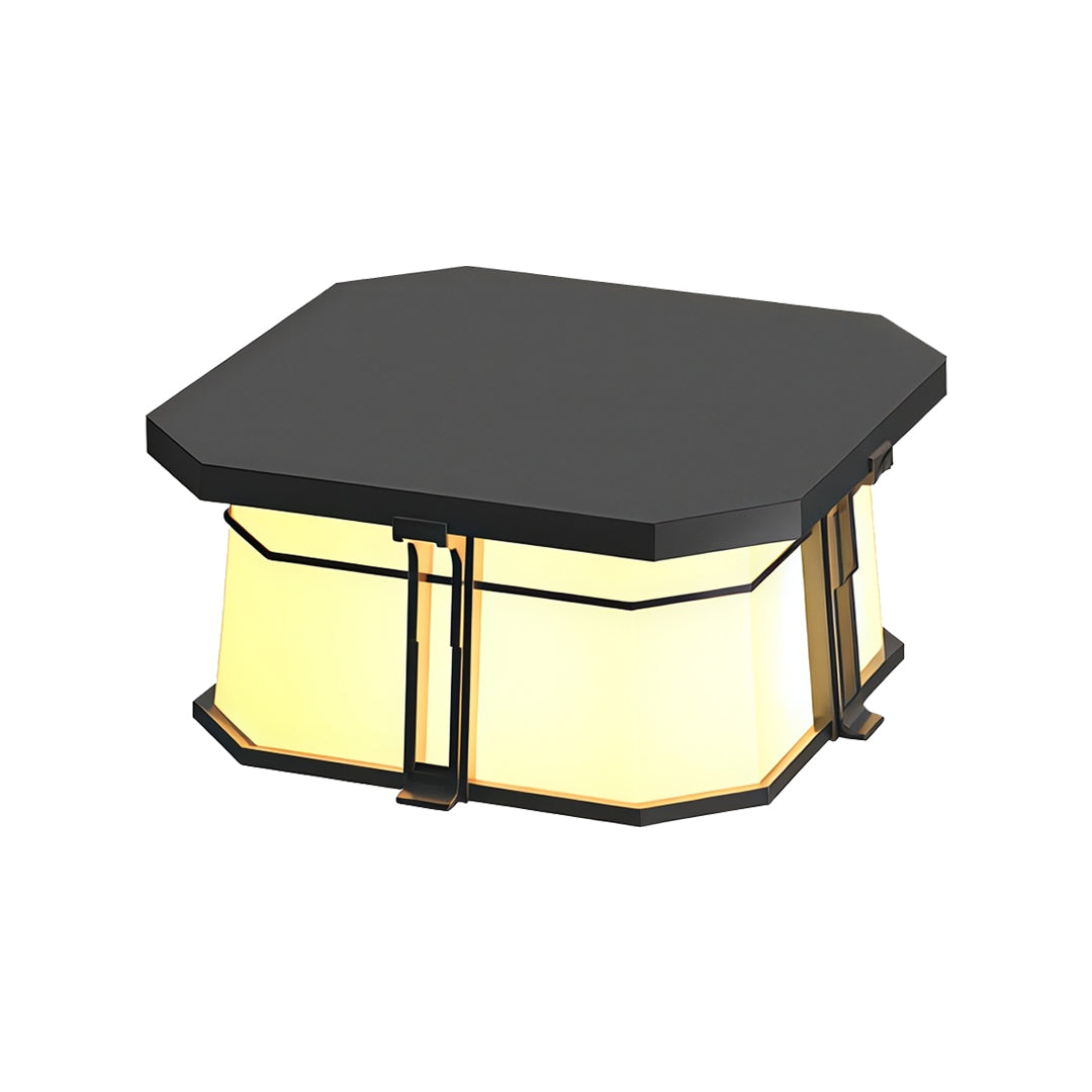 Modern Pillar Top Outdoor Lights in Gray Stainless Steel