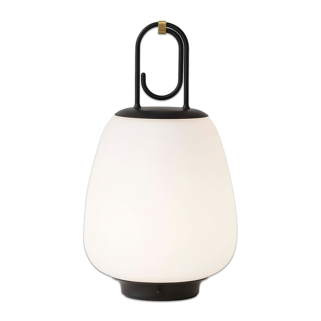 Portable Table Lamp with USB Charging, Mid-Century Design in Iron and Glass