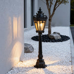 Aluminum Garden Bollard Light with Glass Shade for Pathways
