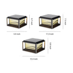 Wave Pattern LED Pillar Light – Modern Outdoor Post Lamp in Black