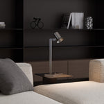 Swing Arm Desk Lamp in Brushed Nickel with Articulated Metal Arm