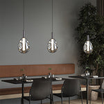 Modern Drum Pendant Light with Branch Design, Minimalist LED Ceiling Lamp