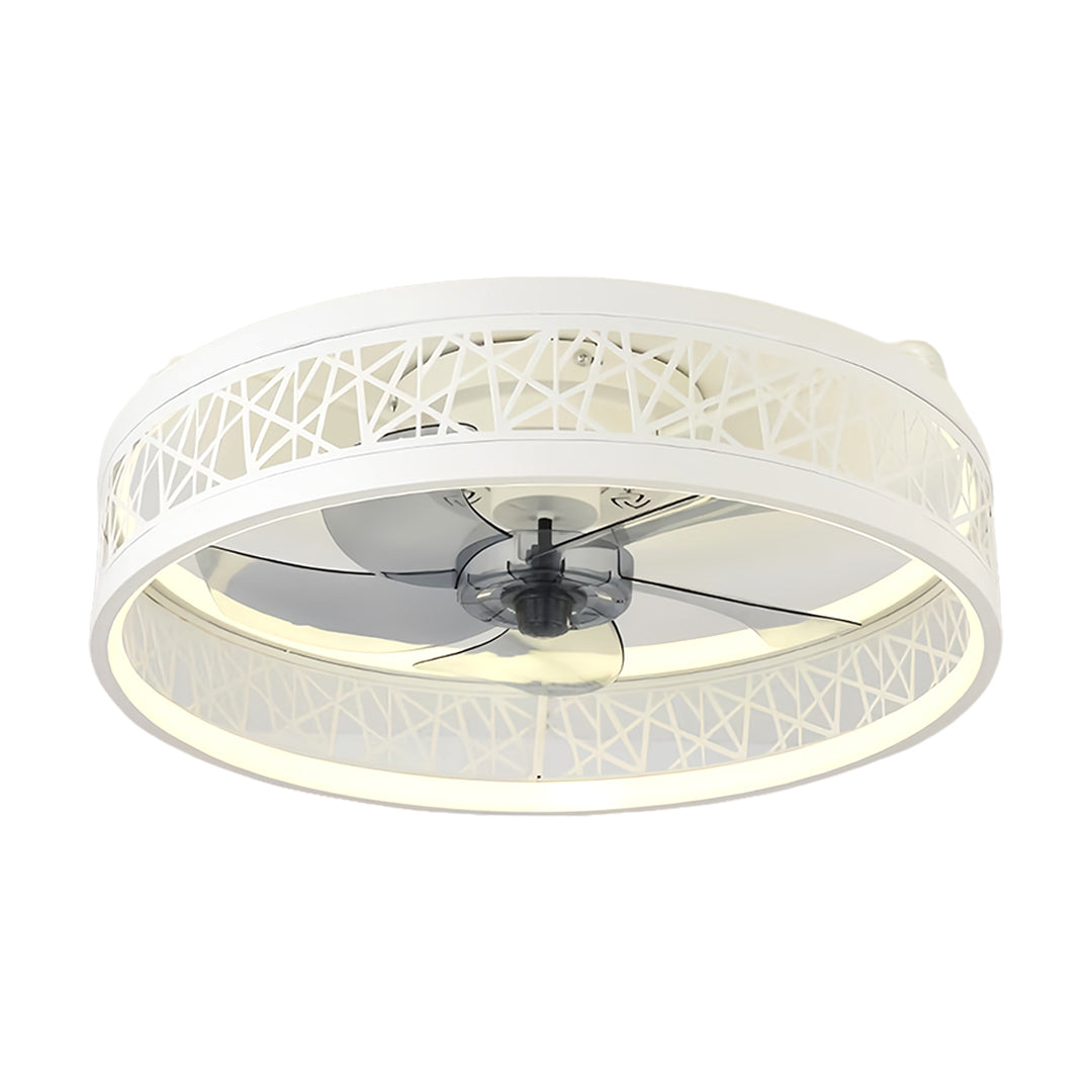 Aurelia Round LED Ceiling Fan with Light – Modern Nordic Flush Mount