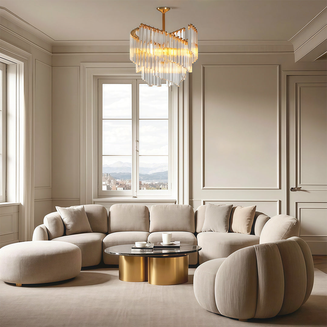Aurelia Vintage Crystal Chandelier in Copper, Nickel, or Black – Modern Luxury Ceiling Light