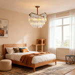 Aurelia Vintage Crystal Chandelier in Copper, Nickel, or Black – Modern Luxury Ceiling Light