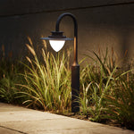 Minimalist Gooseneck Pathway Light with Warm LED Glow for Modern Gardens