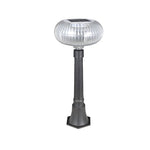 Modern Solar LED Bollard Light with Oval Acrylic Shade for Landscape