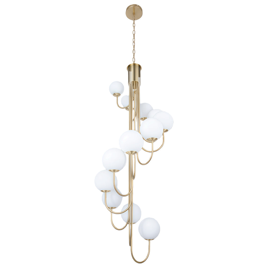 French Elegance Spiral Globe Chandelier in Gold or Black, 8 or 12 Lights