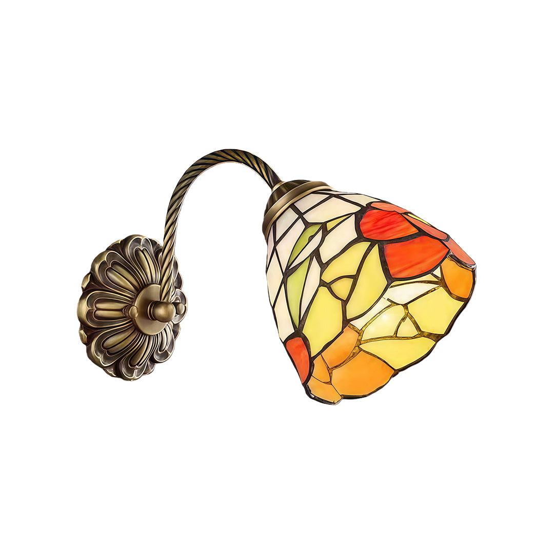 Artisan Stained Glass Wall Sconce with Brass Frame – American Country Lighting