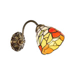 Artisan Stained Glass Wall Sconce with Brass Frame – American Country Lighting