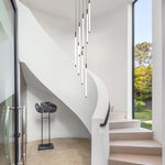 Spiral Acrylic Tube Staircase Chandelier with Adjustable LED Lighting