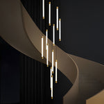 Spiral Acrylic Tube Staircase Chandelier with Adjustable LED Lighting