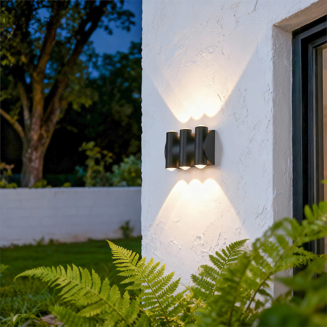 Outdoor Up Down LED Wall Sconce in Matte Black, IP65 Waterproof