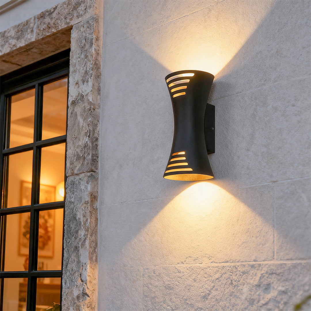 Modern Black LED Up Down Wall Sconce for Outdoor Luxury Interiors