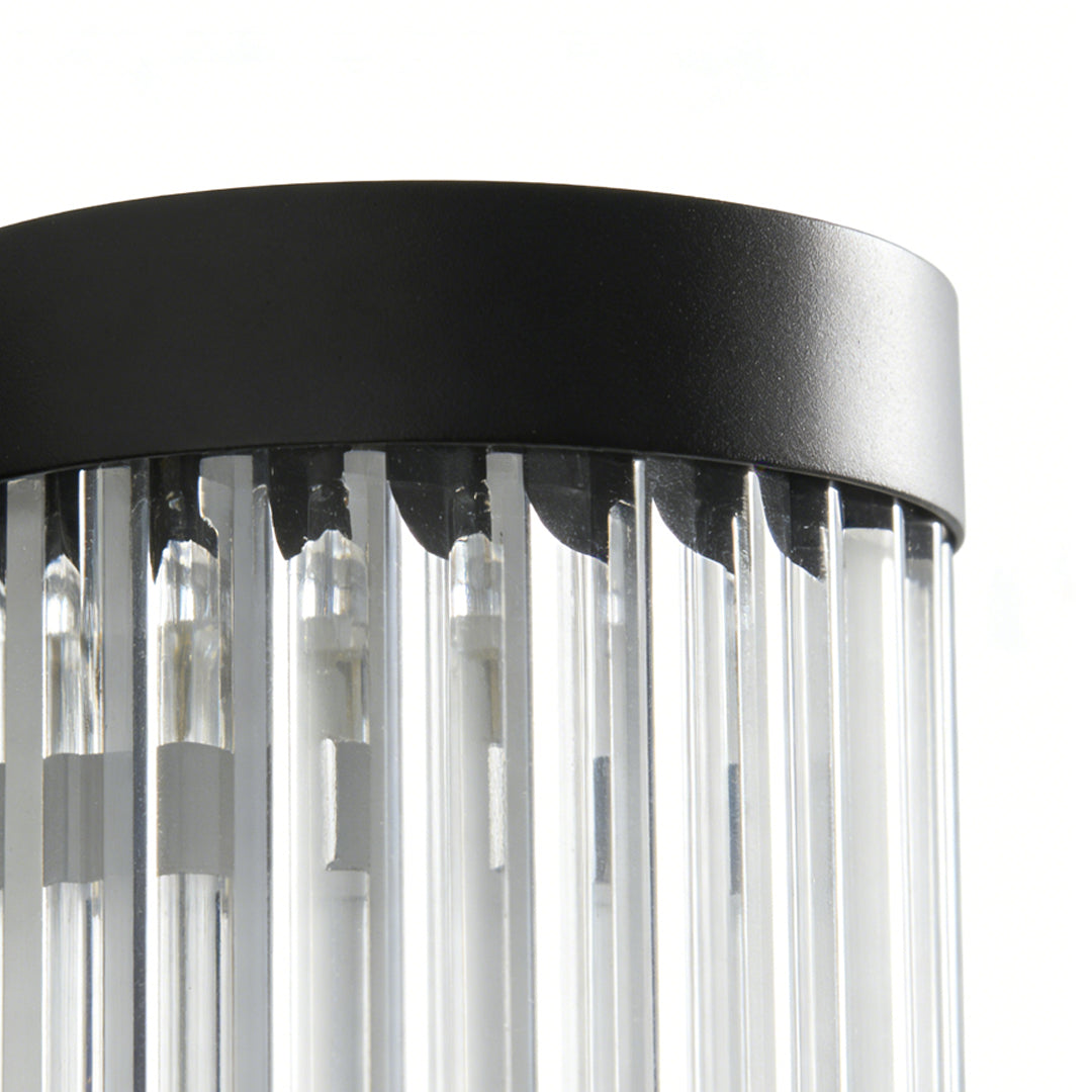 Cylinder Outdoor Wall Sconce in Stainless Steel with Warm LED Glow