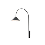 Modern Black Iron Wall Sconce with Glass Shade for Bedroom and Living Room