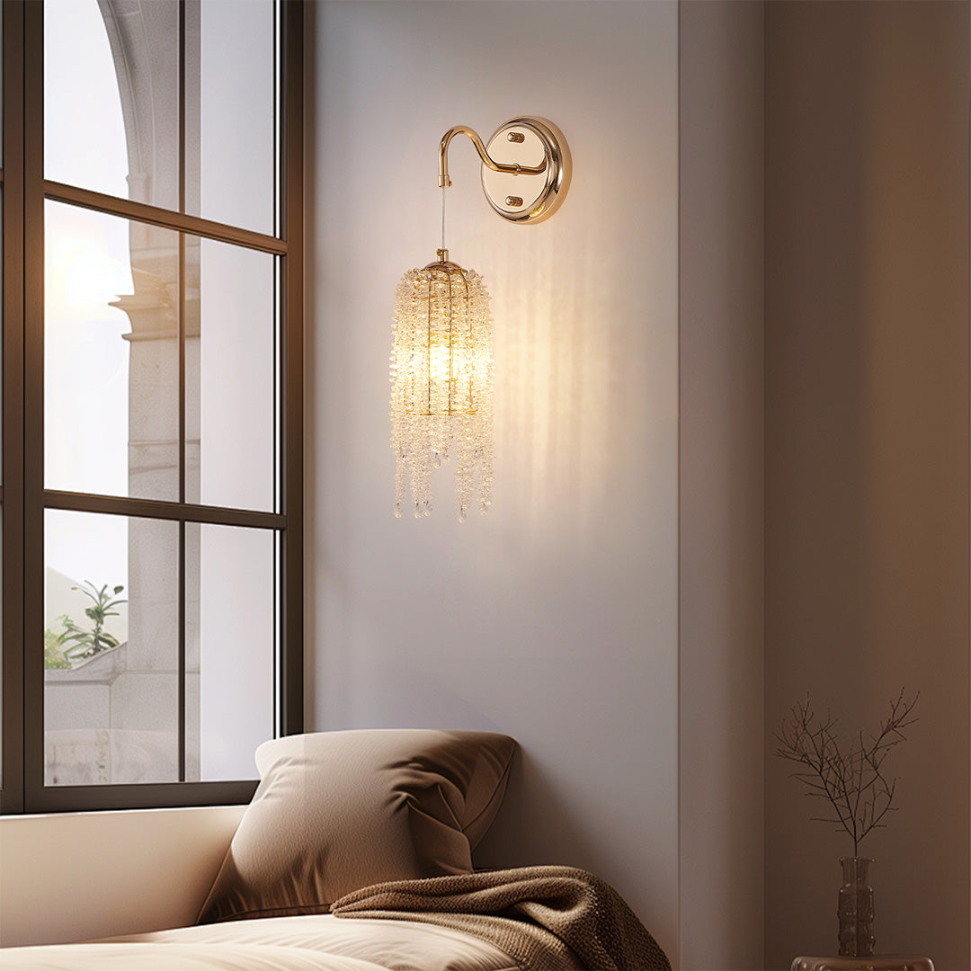 Aurelia Crystal Wall Sconce in French Gold Finish