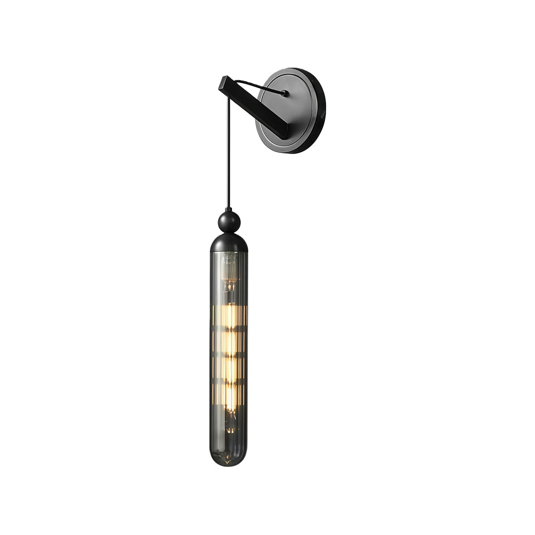 Modern Brass Wall Mount Pendant Light with Glass Shade