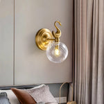 Modern Brass Wall Sconce with Clear Glass Shade for Living Room