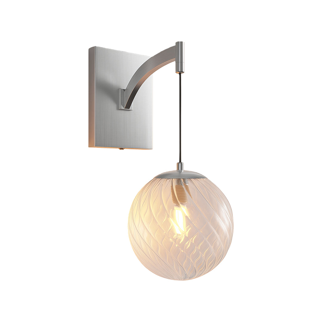 Modern Wall Mounted Pendant Light with Clear Glass Globe