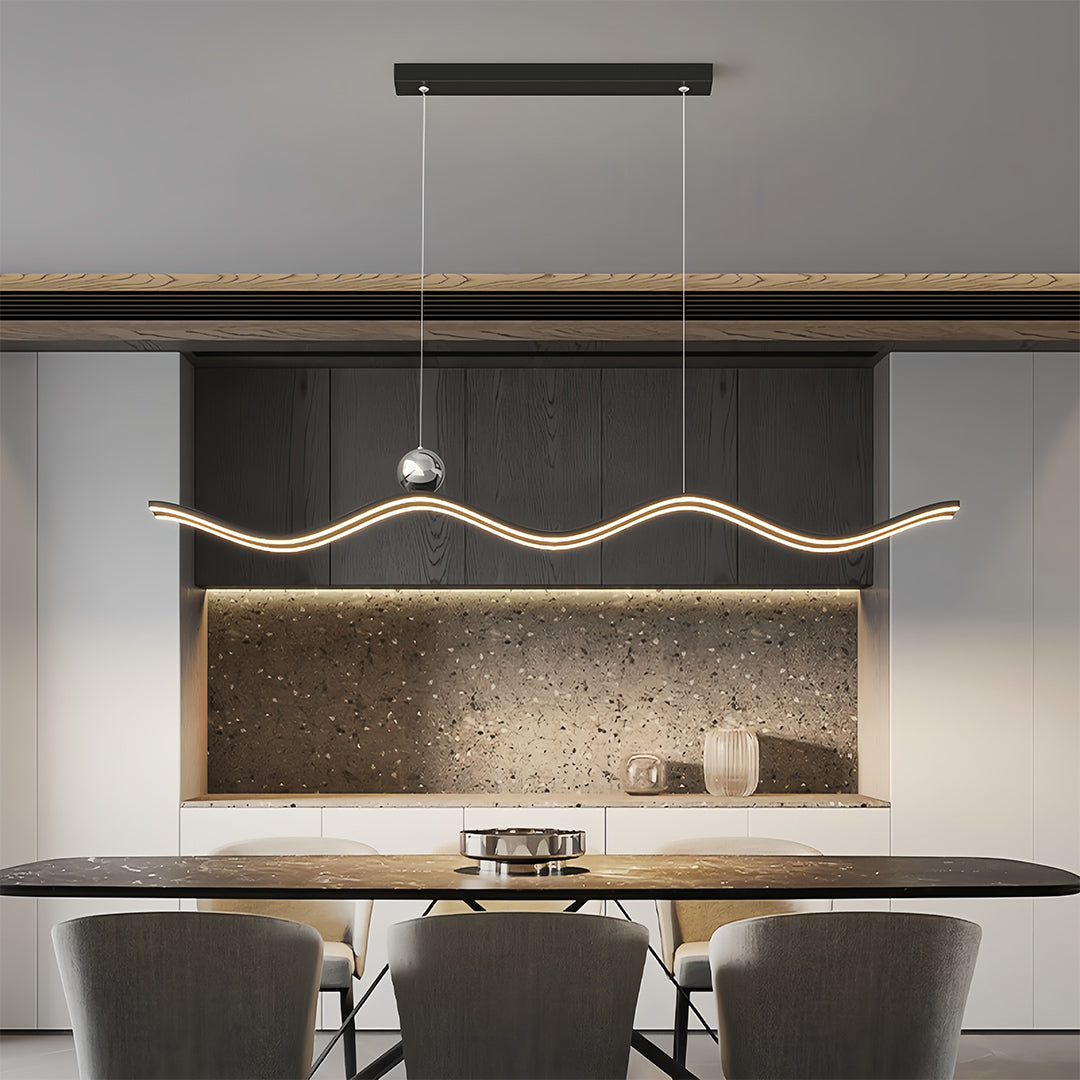 Wave Linear LED Pendant Light – Modern Aluminum Suspension Lamp