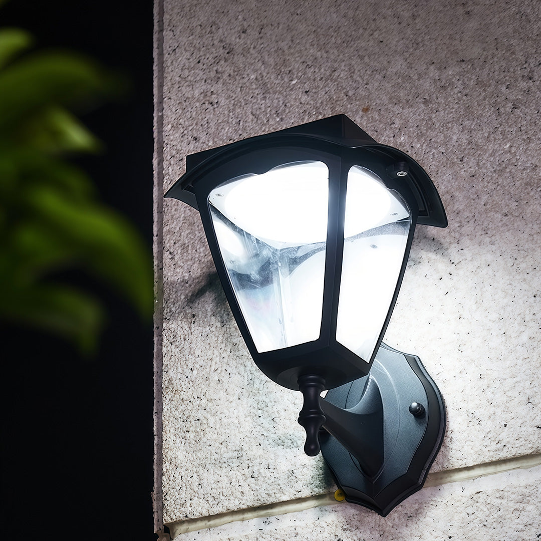 Modern Outdoor Wall Sconce with Solar Powered LED Lighting