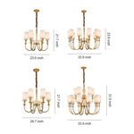 Copper Fabric Shade Chandelier Modern Minimalist Ceiling Light