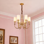 Copper Fabric Shade Chandelier Modern Minimalist Ceiling Light